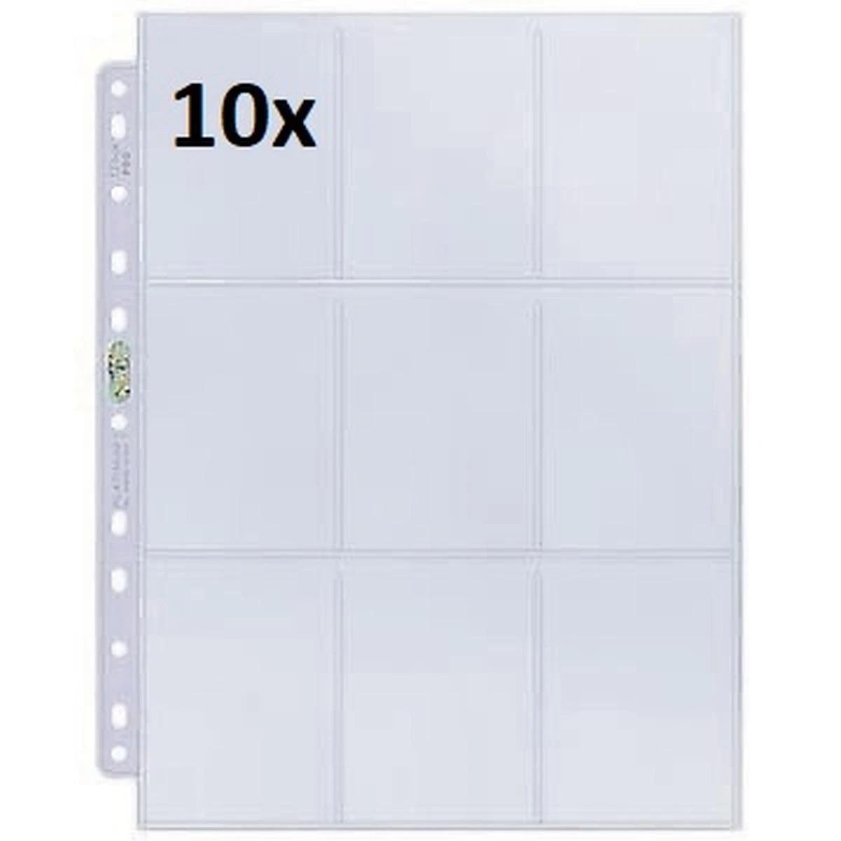 1x FOGLI Silver 9 Tasche Pagine per Album ad Anelli (11 fori)