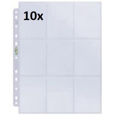 1x FOGLI Silver 9 Tasche Pagine per Album ad Anelli (11 fori)