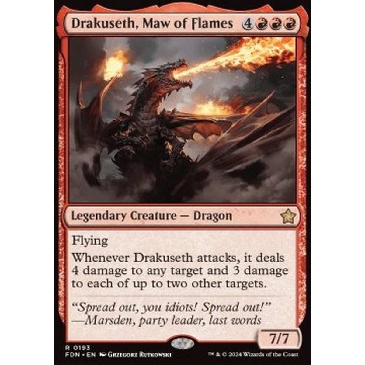 Drakuseth, Maw of Flames - Drakuseth, Maw of Flames - [FDN][NM] [Foil]