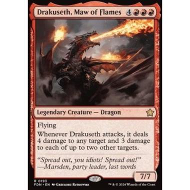 Drakuseth, Maw of Flames - Drakuseth, Maw of Flames - [FDN][NM] [Foil]