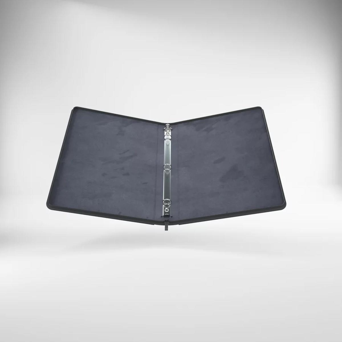 Album Zip-Up ad Anelli Slim - Raccoglitore per Fogli Black