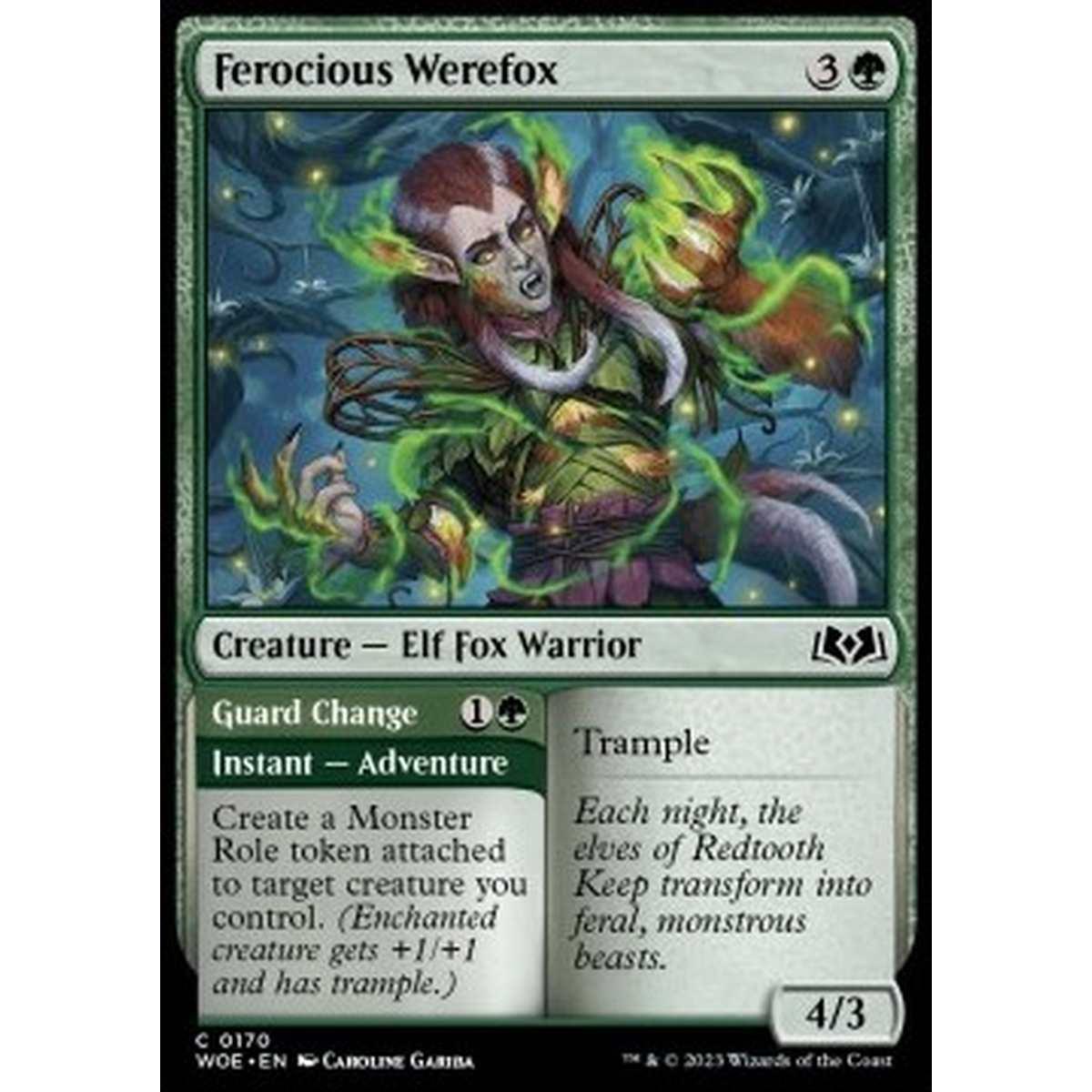 Ferocious Werefox // Guard Change - Ferocious Werefox // Guard Change - [WOE] [NM]
