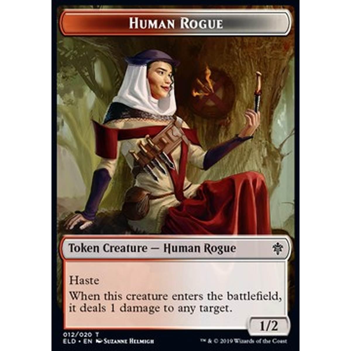 Human Rogue Token (Red and White 1/2) - Human Rogue Token (Red and White 1/2) - [XELD] [NM]