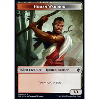 Human Warrior Token (Red and White 3/1) - Human Warrior Token (Red and White 3/1) - [XELD] [NM]