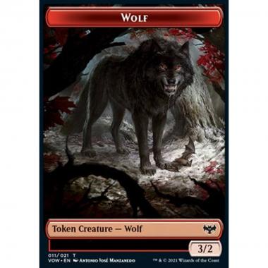 Wolf Token (Red 3/2) - Wolf Token (Red 3/2) - [XVOW] [NM]