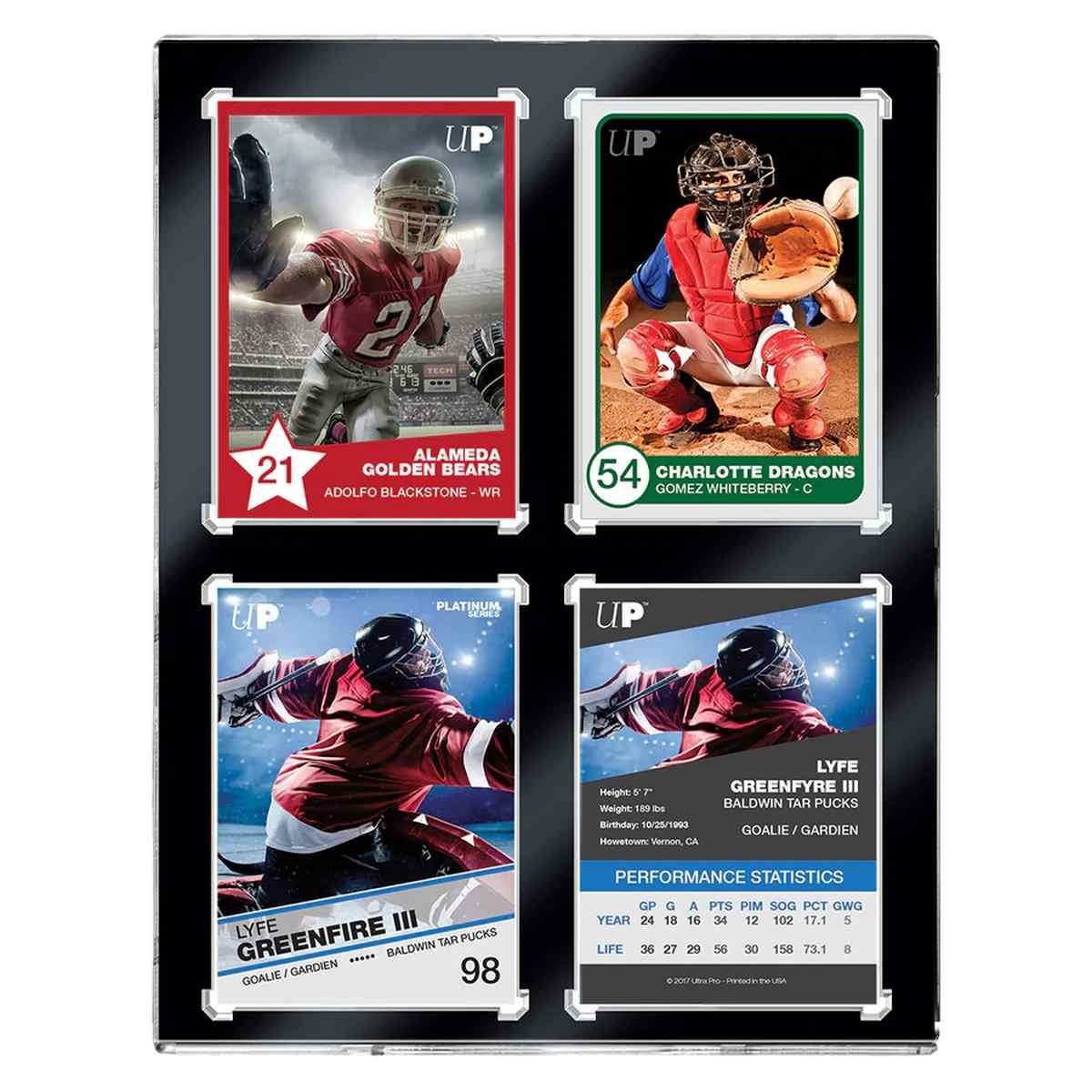 ONE-TOUCH 4 Card Black Border UV Magnetic Holder ULTRA PRO - 35 PT<br />