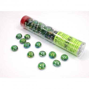 Pietrine di vetro 40 Glass Gaming Stones - Crystal Green Iridized