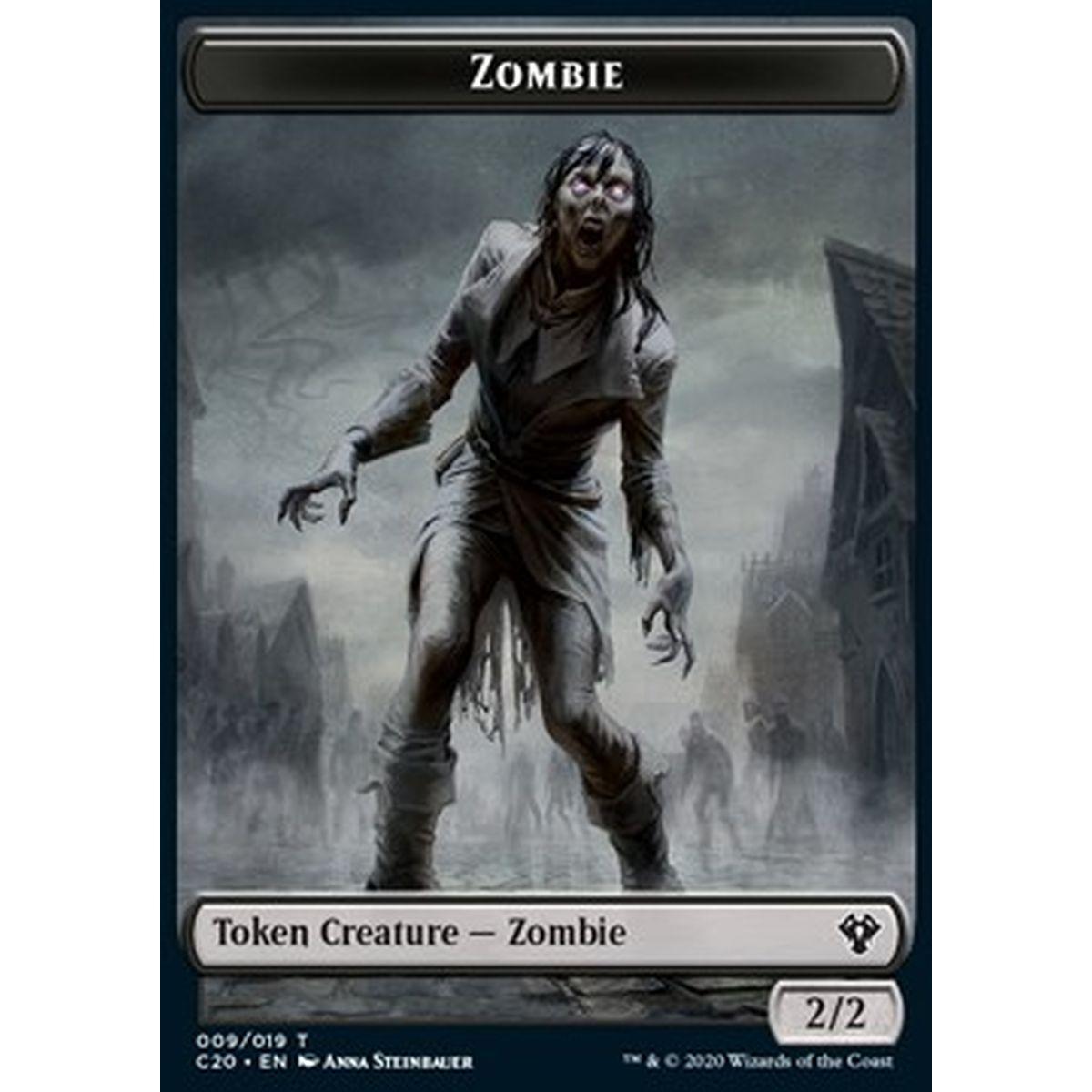 Zombie Token (B 2/2) // Human Soldier Token (W 1/1) (V.2) - Zombie Token (B 2/2) // Human Soldier Token (W 1/1) (V.2) - [C20] [NM]