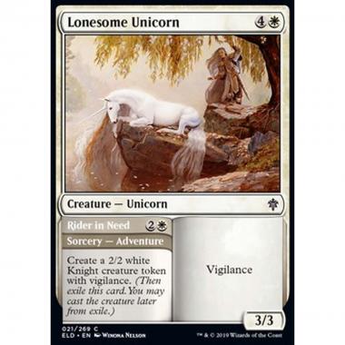 Lonesome Unicorn // Rider in Need - Unicorno Solitario // Cavalcante senza Destriero - [ELD] [NM] [Foil]