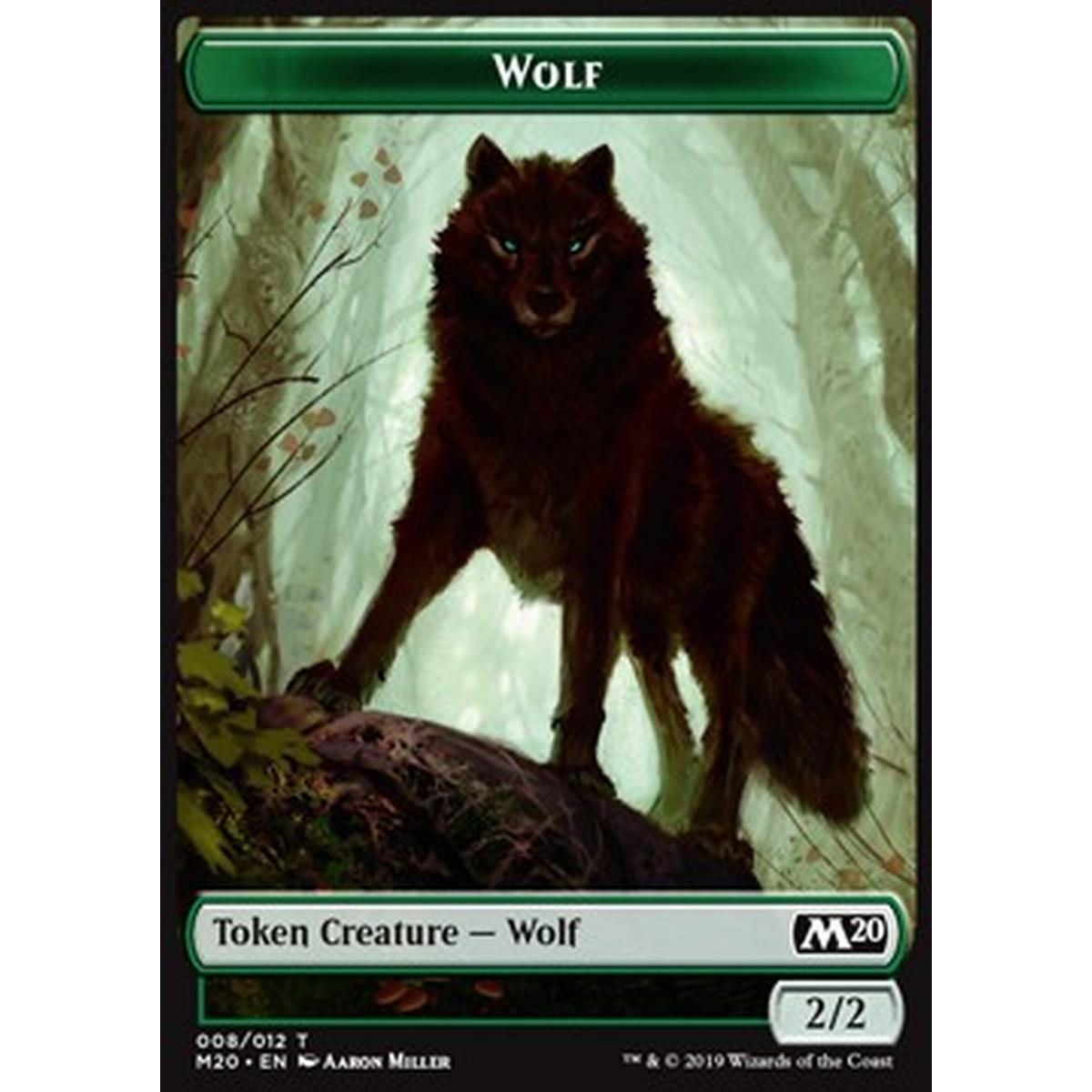 Wolf Token (Green 2/2) - Wolf Token (Green 2/2) - [M20] [NM]