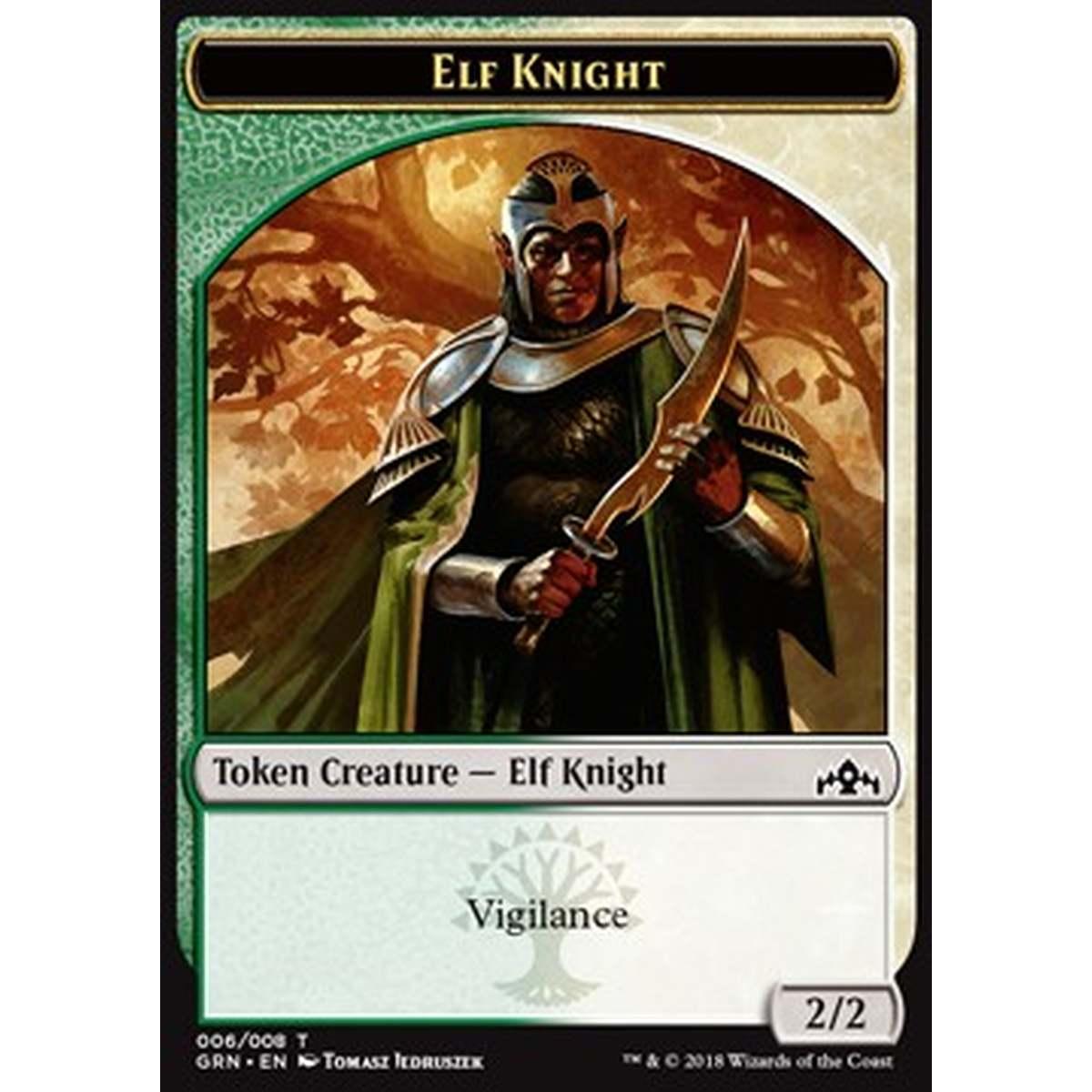 Elf Knight Token (Green and White 2/2) - Elf Knight Token (Green and White 2/2) - [GRN] [NM]