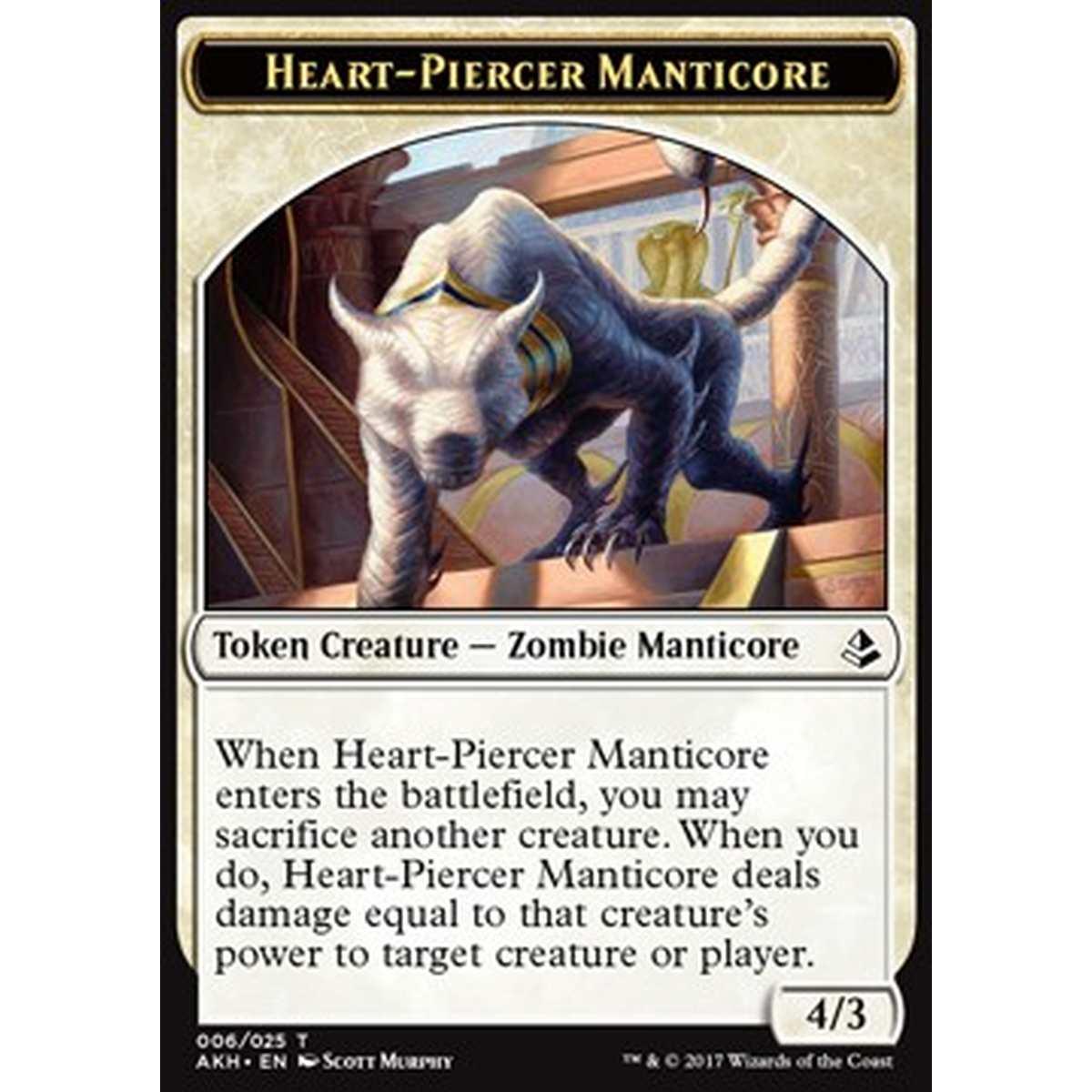Heart-Piercer Manticore Token - Manticora Trafiggicuore Token - [AKH] [NM]