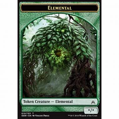 Elemental Token (Green */*) - Elemental Token (Green */*) - [OGW] [NM]