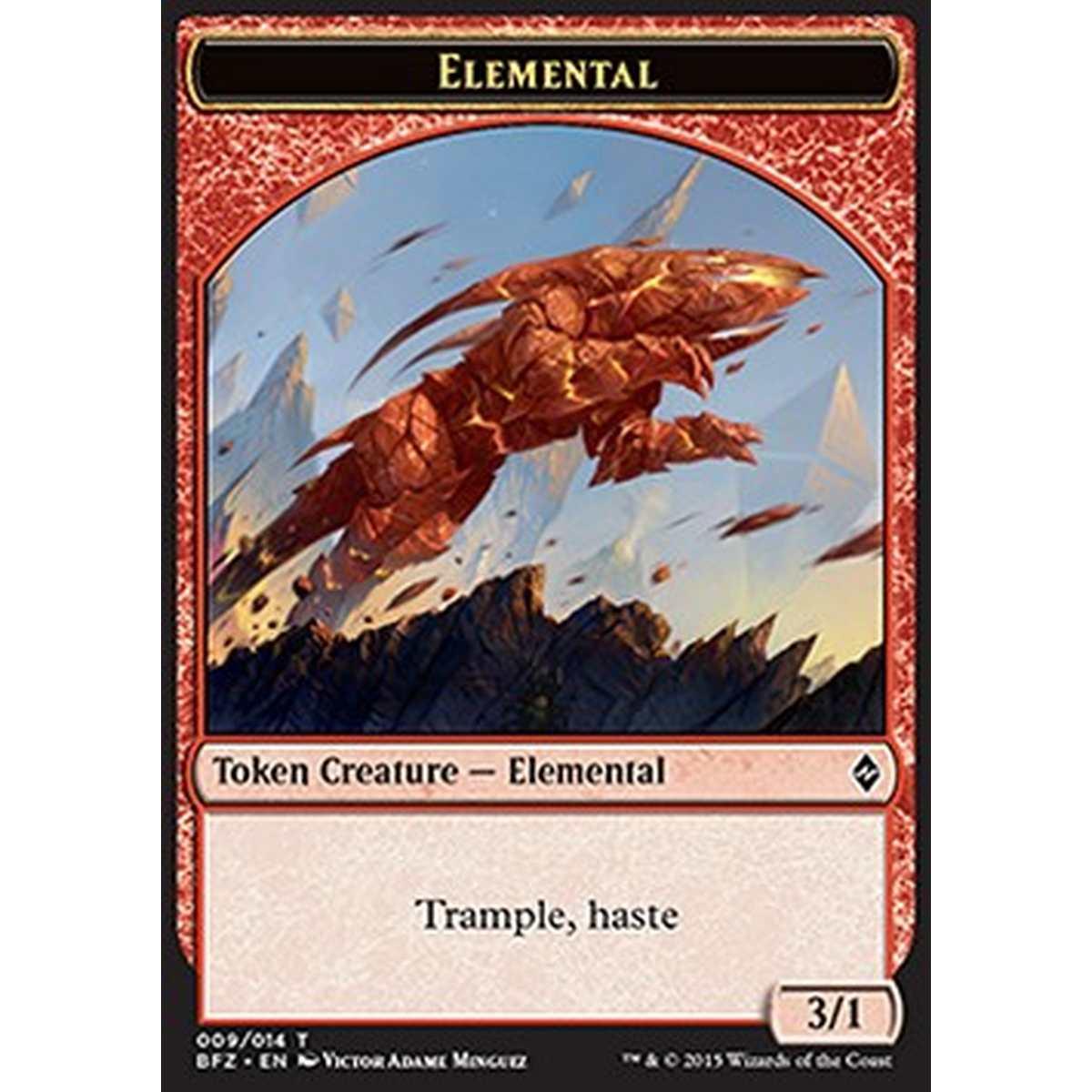 Elemental Token (Red 3/1 Trample, haste) - Elemental Token (Red 3/1 Trample, haste) - [BFZ] [NM]