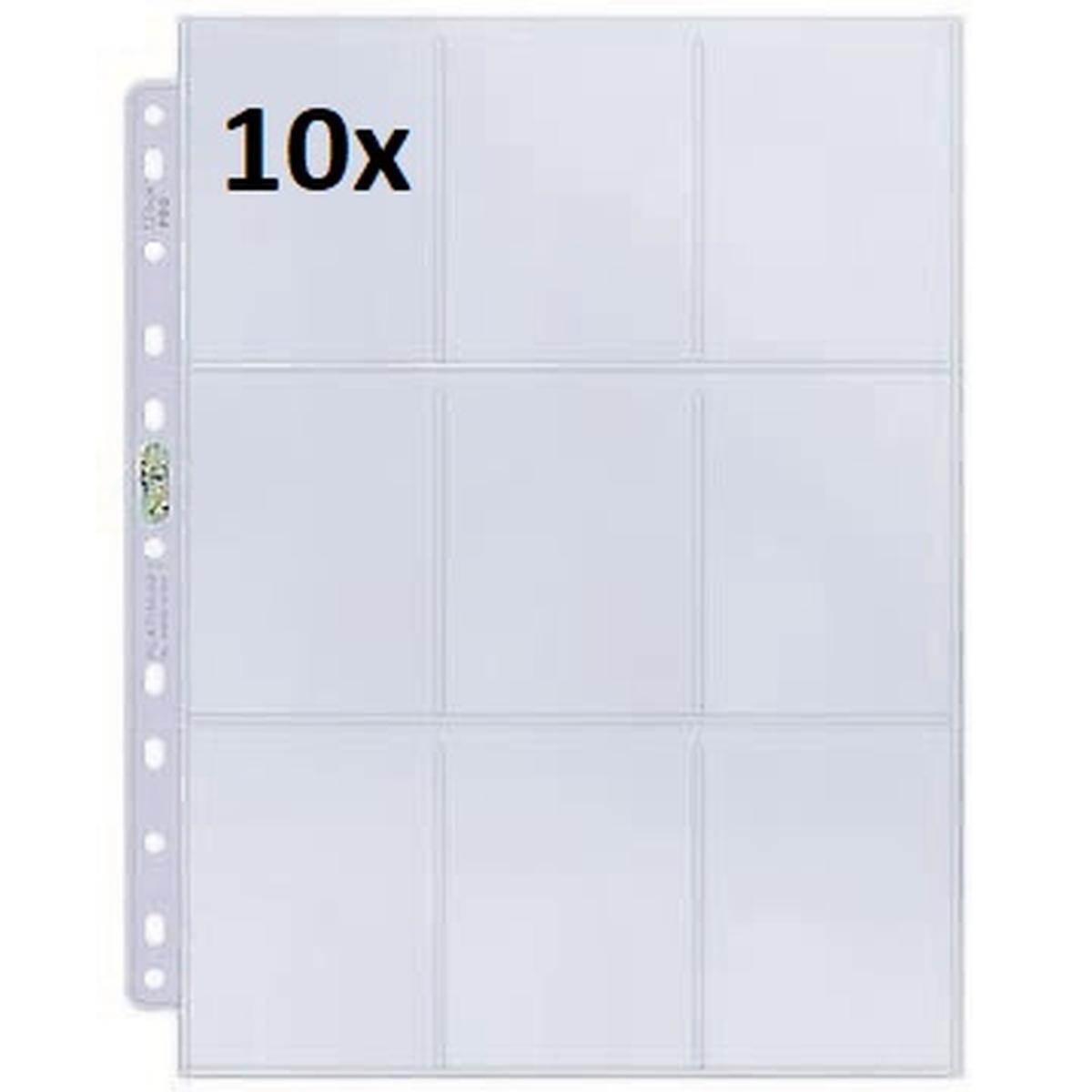 1x FOGLI Platinum 9 Tasche Pagine per Album ad Anelli (11 fori)