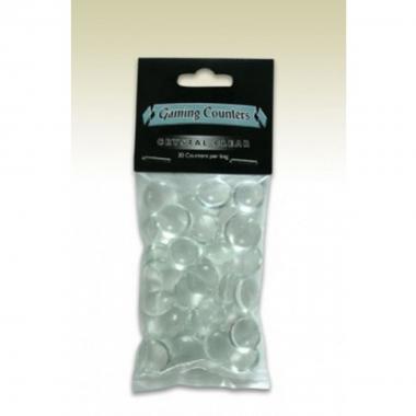 Pietrine di vetro 30 Glass Gaming Counters - Crystal Clear