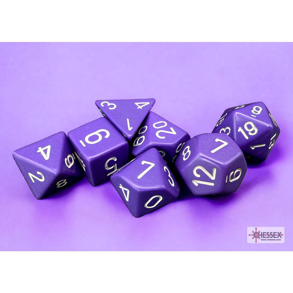 Set 7 DADI Chessex Opaco Viola / Bianco