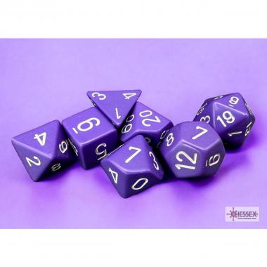 Set 7 DADI Chessex Opaco Viola / Bianco