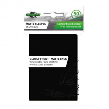 50 Buste - Matte Sleeve Black 66x91