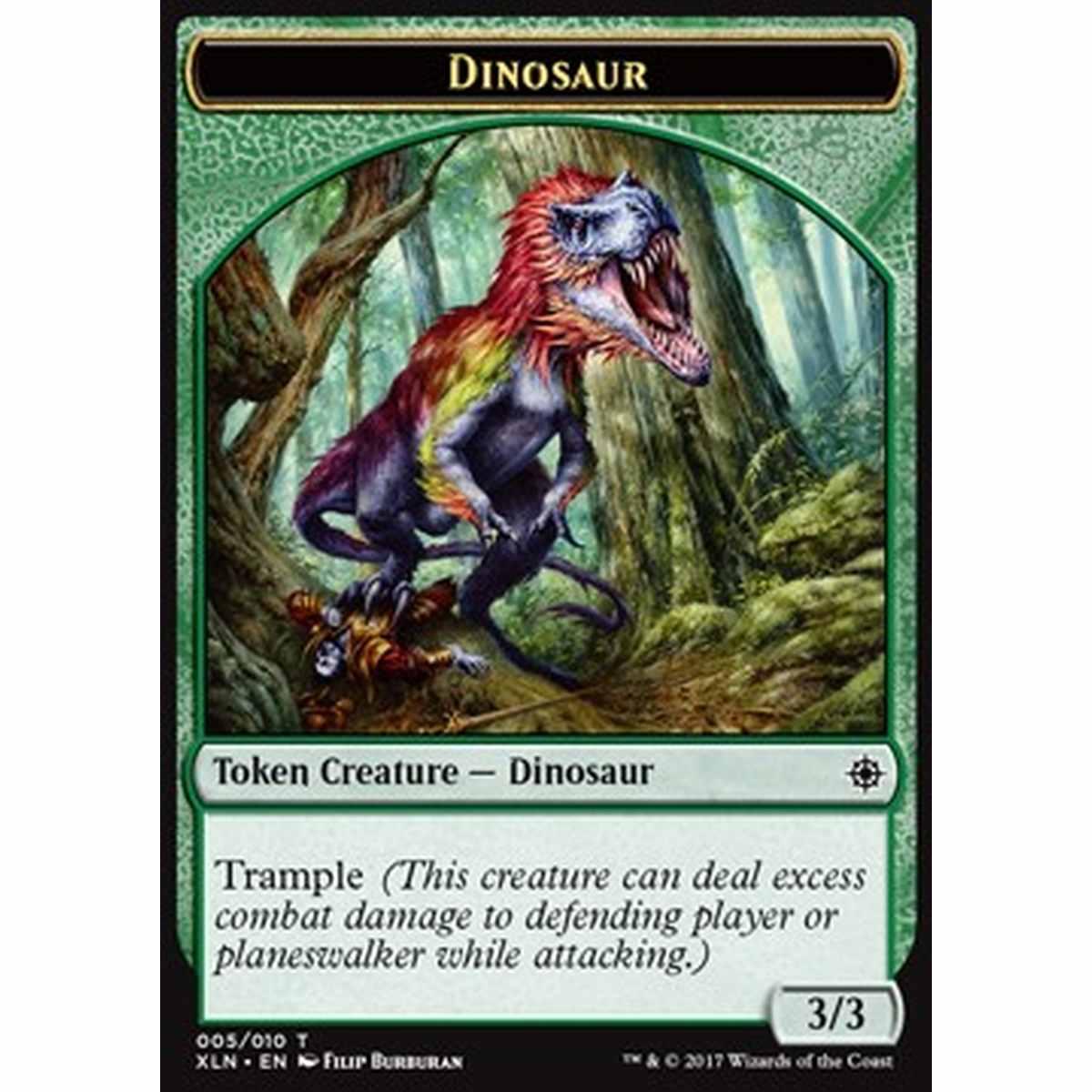 Dinosaur Token (Green 3/3 Trample) - Dinosaur Token (Green 3/3 Trample) - [XLN] [NM]