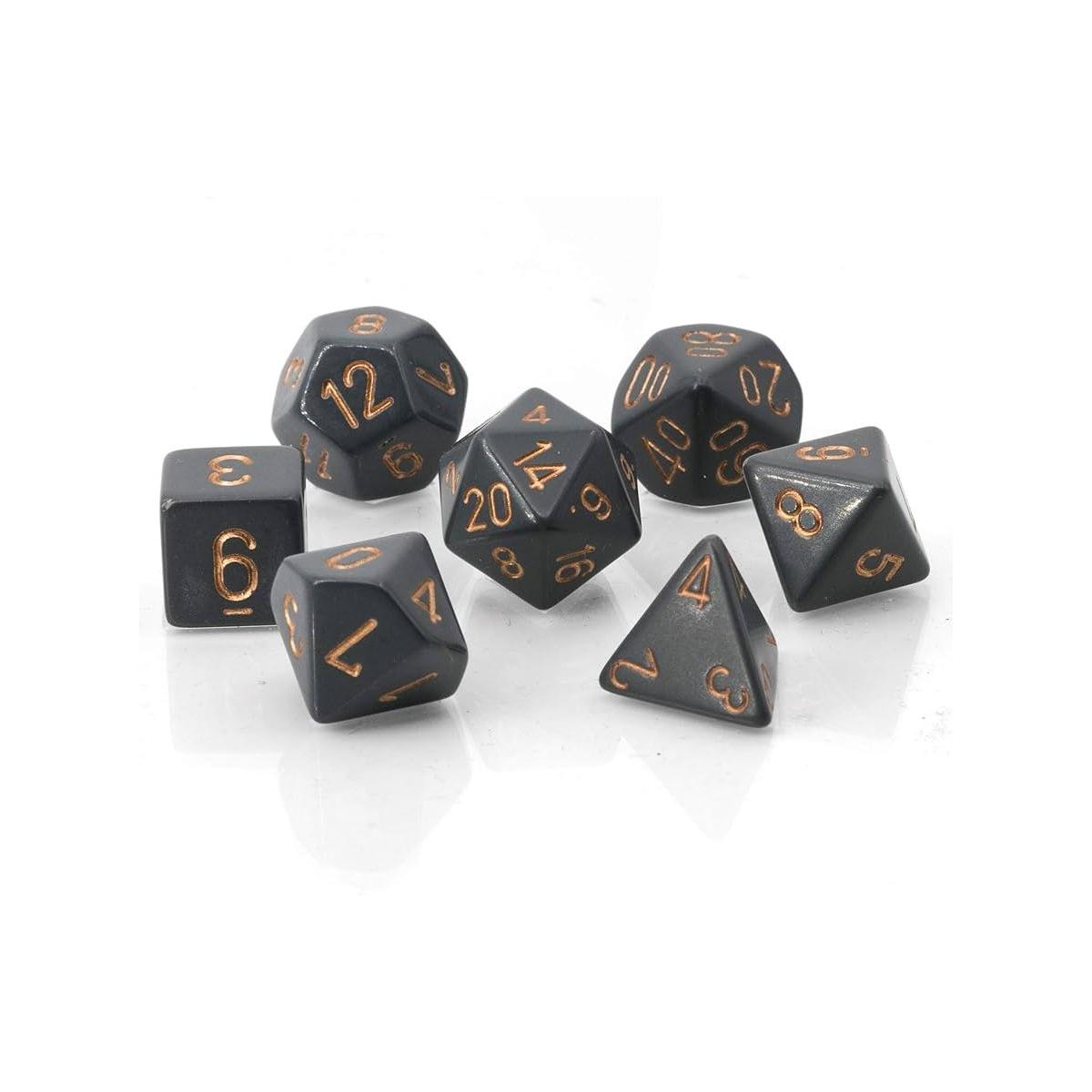 Set 7 DADI Chessex Opaco Grigio / Rame 25420