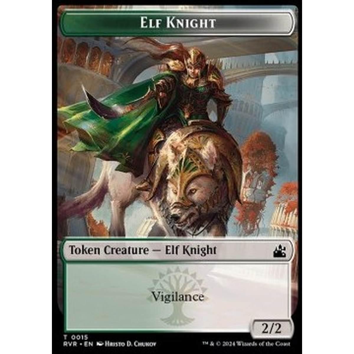 Elf Knight Token (Green and White 2/2) - Elf Knight Token (Green and White 2/2) - [TRVR] [NM]