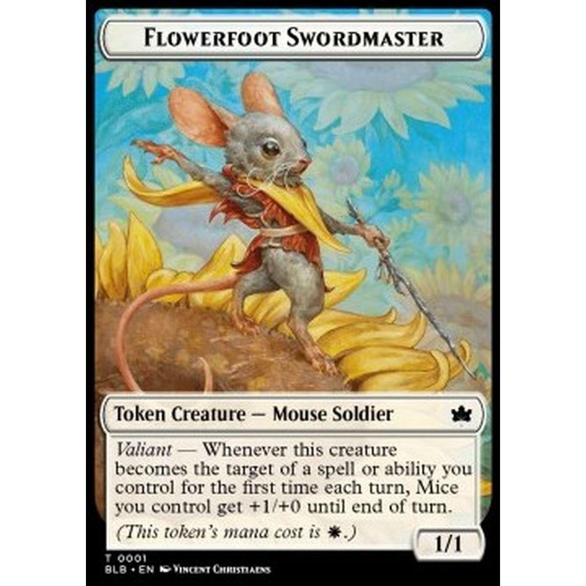 Flowerfoot Swordmaster Token (White 1/1) - Flowerfoot Swordmaster Token (White 1/1) - [TBLB] [NM]
