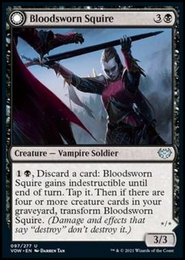 Bloodsworn Squire // Bloodsworn Knight - Scudiera Sanguefedele // Cavaliera Sanguefedele - [VOW] [NM] [Foil]