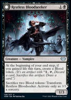 Restless Bloodseeker // Bloodsoaked Reveler - Cercasangue Inquieto // Dissoluto Inondato di Sangue - [VOW] [NM] [Foil]