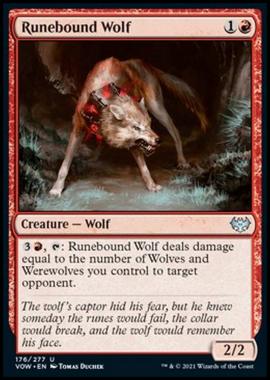 Runebound Wolf - Lupo dal Collare di Rune - [VOW] [NM] [Foil]