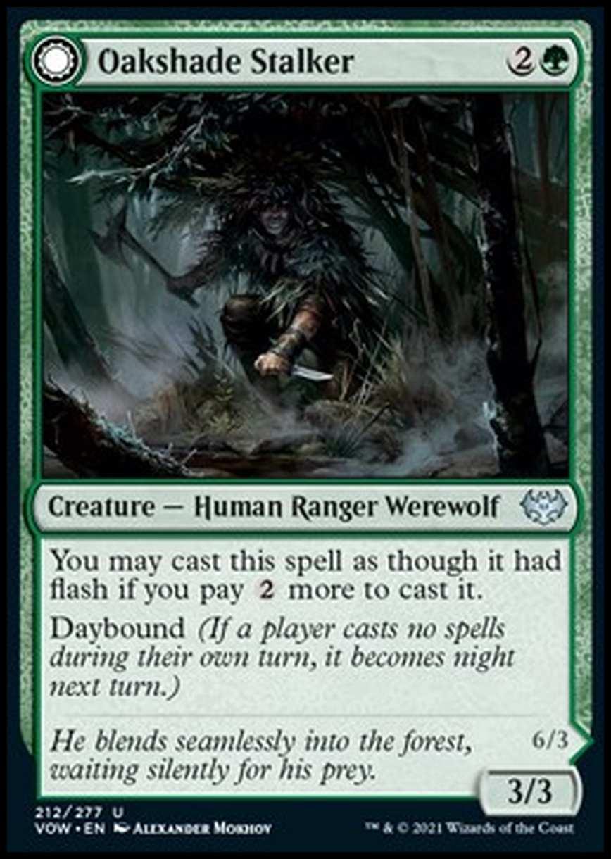 Oakshade Stalker // Moonlit Ambusher - Inseguitore delle Querce Ombrose // Assalitore al Chiaro di Luna - [VOW] [NM] [Foil]