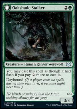 Oakshade Stalker // Moonlit Ambusher - Inseguitore delle Querce Ombrose // Assalitore al Chiaro di Luna - [VOW] [NM] [Foil]