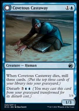 Covetous Castaway // Ghostly Castigator - Naufrago Bramoso // Punitore Spettrale - [MID] [NM] [Foil]