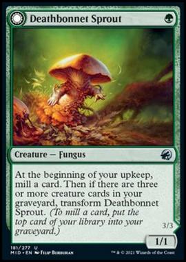 Deathbonnet Sprout // Deathbonnet Hulk - Germoglio di Mortaiolo // Mole di Mortaioli - [MID] [NM] [Foil]