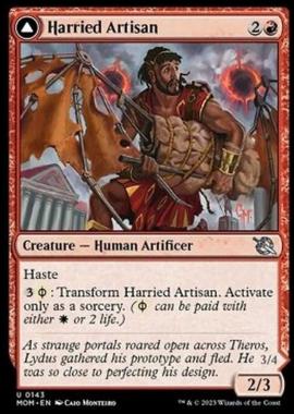 Harried Artisan // Phyrexian Skyflayer - Harried Artisan // Phyrexian Skyflayer - [MOM] [NM] [Foil]