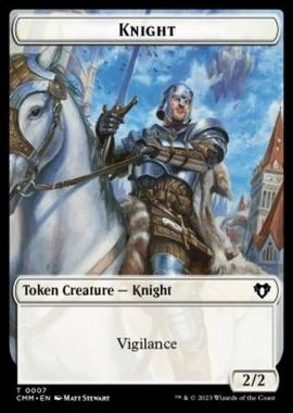 Knight Token (W 2/2 Vigilance) // Treasure Token - Knight Token (W 2/2 Vigilance) // Treasure Token - [XCMM] [NM]