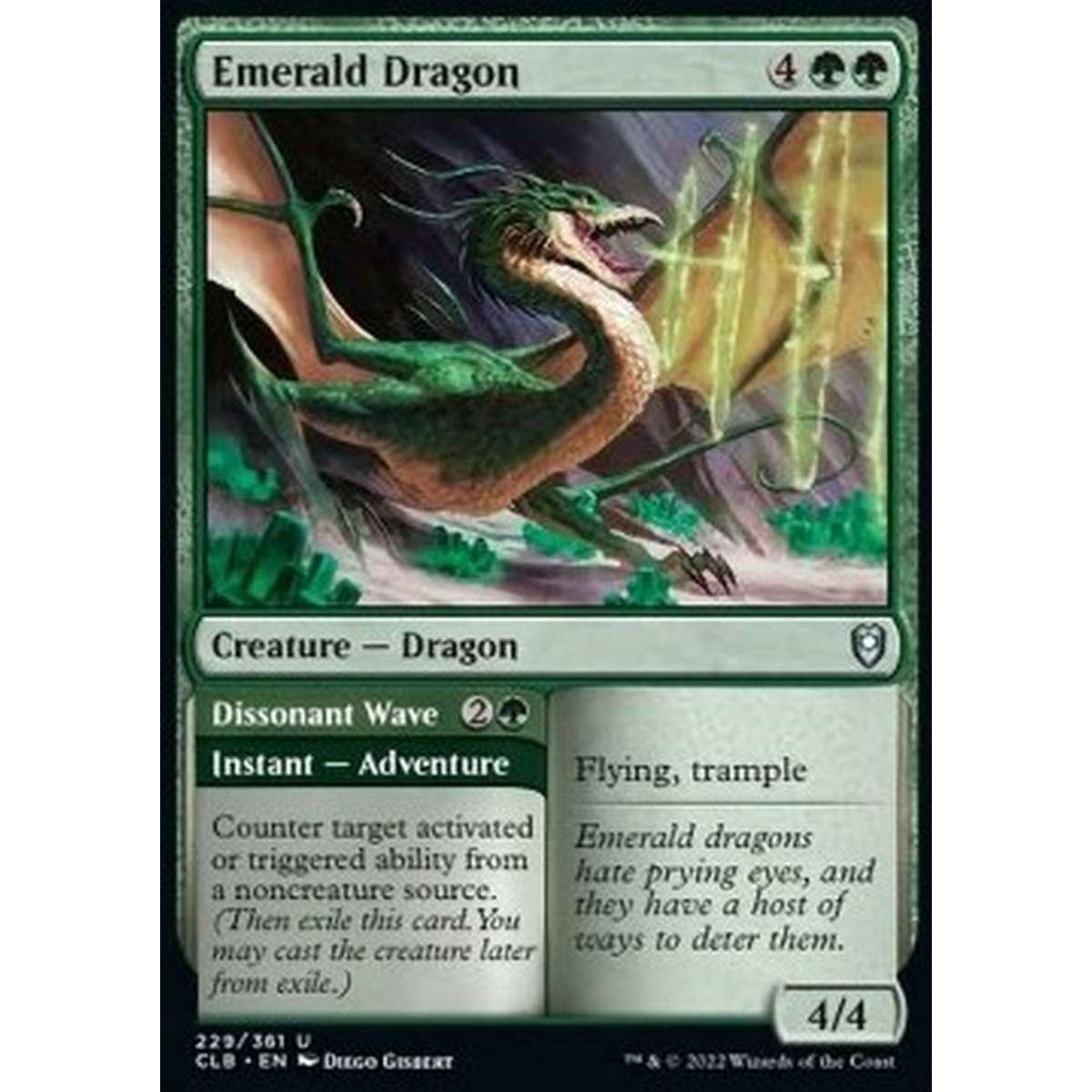 Emerald Dragon // Dissonant Wave - Emerald Dragon // Dissonant Wave - [CLB] [NM] [Foil]
