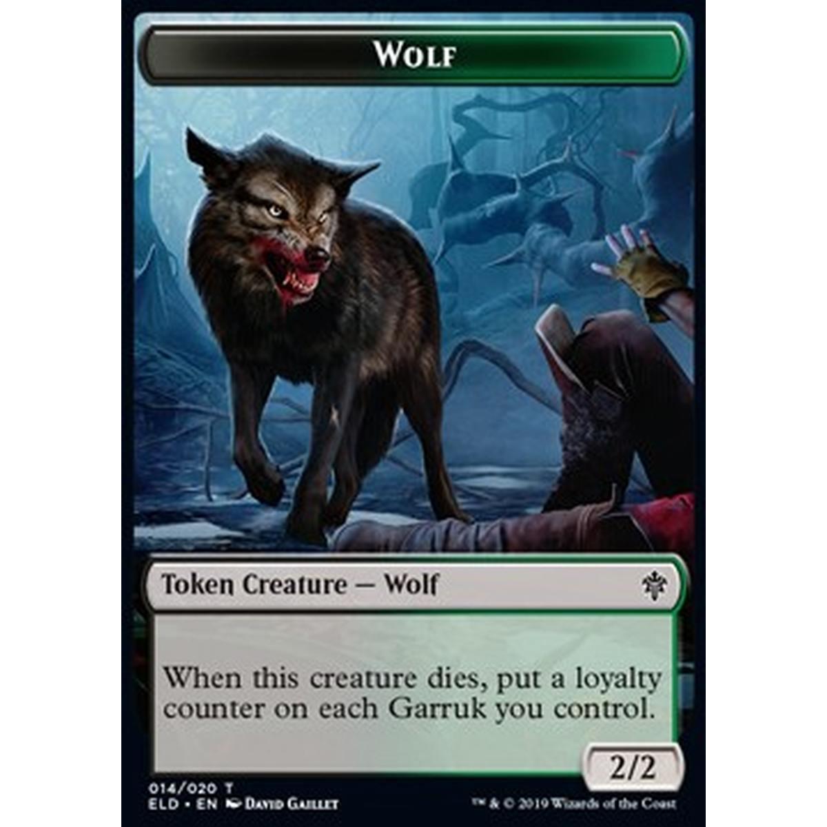 Wolf Token (Black and Green 2/2) - Wolf Token (Black and Green 2/2) - [XELD] [NM]