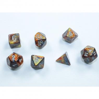 Set 7 MINI DADI Chessex Lustrous Gold / Silver 20493