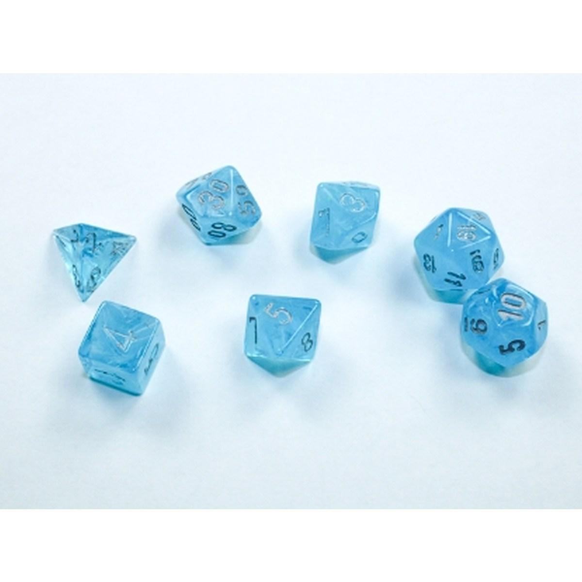 Set 7 MINI DADI Chessex Luminary Sky / Silver 20566