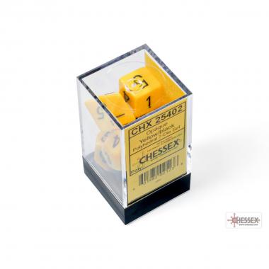 Set 7 DADI Chessex Opaco Giallo / Nero 25402
