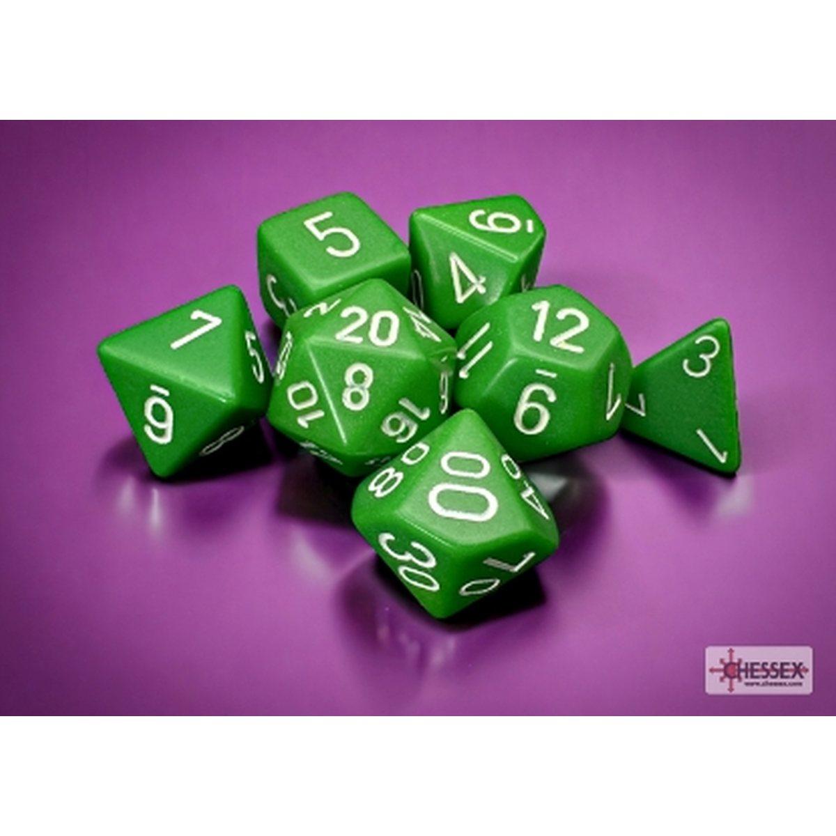 Set 7 DADI Chessex Opaco Verde/Bianco 25405