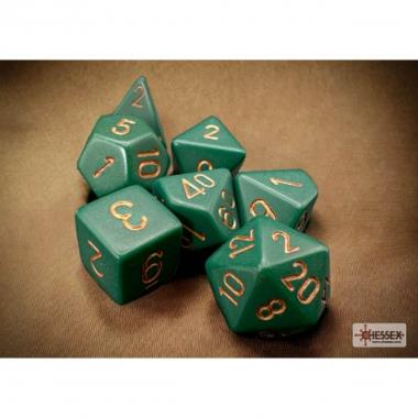 Set 7 DADI Chessex Opaco Dusty Verde/Oro 25415