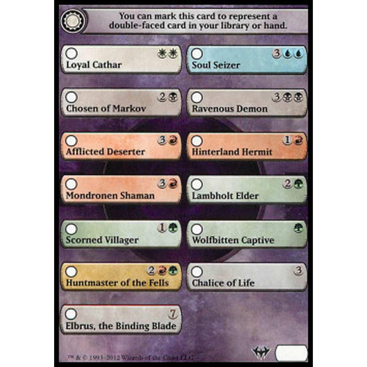 Double-Faced Card Proxy Checklist - Double-Faced Card Proxy Checklist - [DKA] [NM]