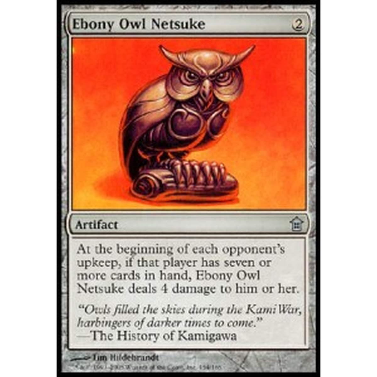 Ebony Owl Netsuke - Ebony Owl Netsuke - [SOK] [EX]