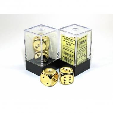 Set 2 DADI Chessex Gold Plated 16mm d6 29006