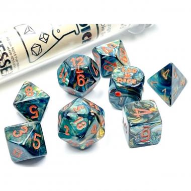 Set 8 DADI Chessex Lustrous Alpestris / orange