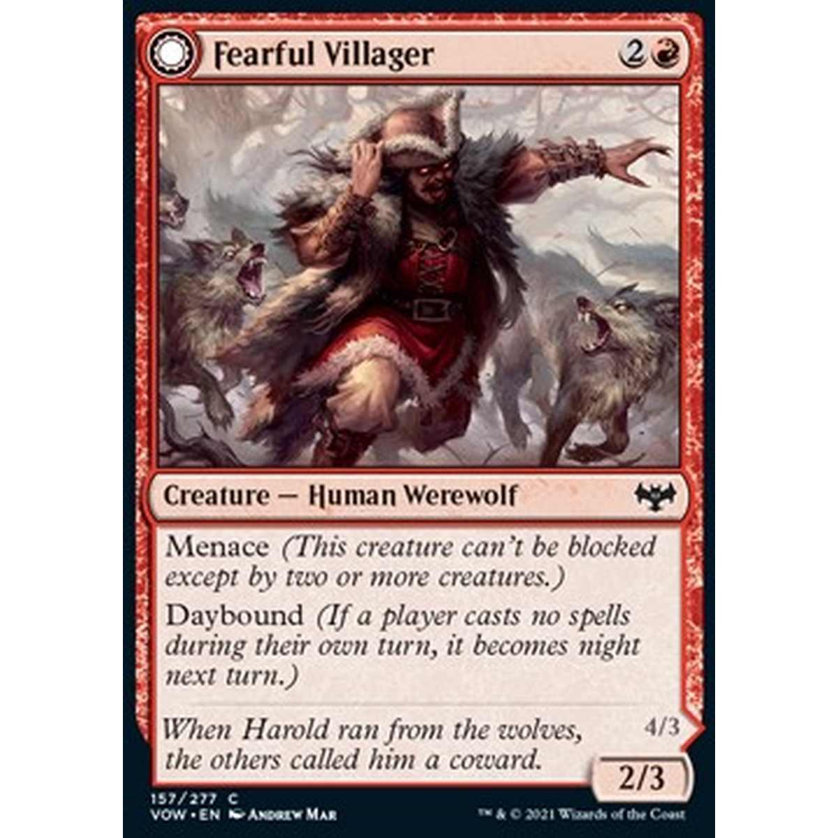Fearful Villager // Fearsome Werewolf - Popolano Spaventato // Mannaro Spaventoso - [VOW] [NM]