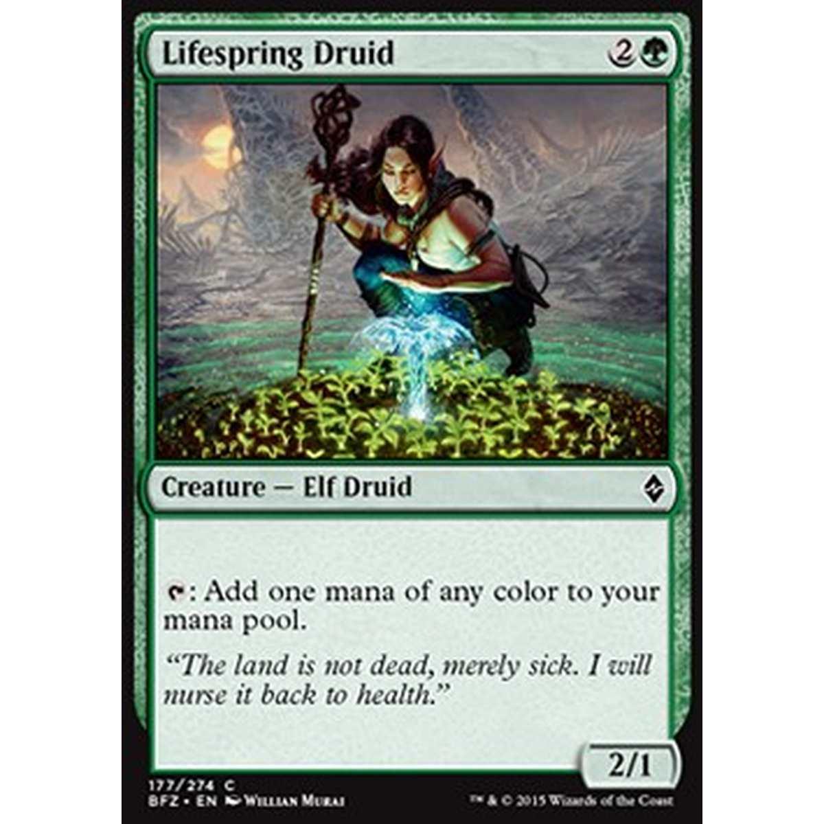 Lifespring Druid - Druida della Sorgente Vitale - [BFZ] [NM] [Foil]