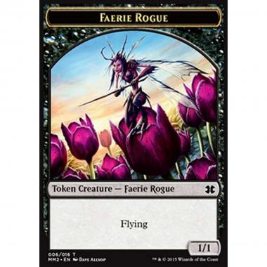 Faerie Rogue Token (Black 1/1) - Faerie Rogue Token (Black 1/1) - [MM2] [NM]